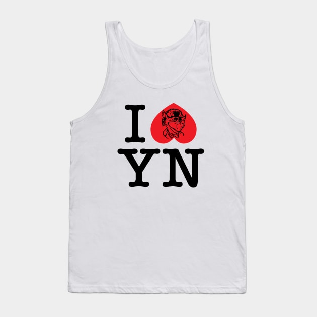 I Heart Yew Nork-Black Text Tank Top by Podcast: The Ride